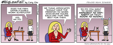 BigLawFail Comics Flexible Work Schedule