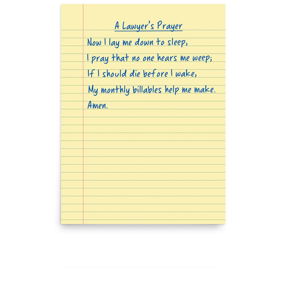 Lawyer's Prayer Card